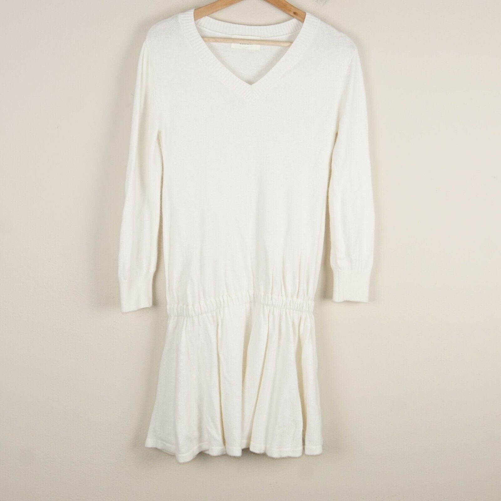 Snidel Wool Blend Ivory White Blouson Long Sleeve Mini Dress Sz S - M / Japan F